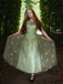 Robe bustier résille brodée fleurs verte années 30