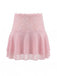 Mini jupe en dentelle brodée rose années 80