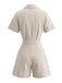 Combishort Uni à Revers avec Poches Beige années 50 3