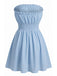 Mini-robe bustier unie bleue années 1940