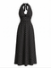 Robe Longue Halter Col V Profond à Pois Années 1930 4