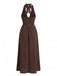 Robe Longue Halter Col V Profond à Pois Années 1930 3