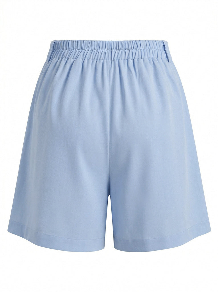 Short Large Plissé Bleu Années 1950 2