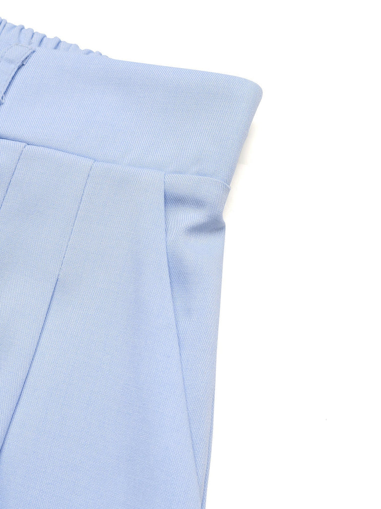 Short Large Plissé Bleu Années 1950 3