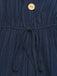 Combishort Col V à Bretelles Nouées Boutonné Bleu Années 1950 7