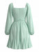 Robe à Volants Manches Lanternes Mousseline Vert Clair années 50 3