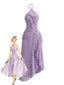 Robe Longue Col Bando Volants Plissés Fente Années 30