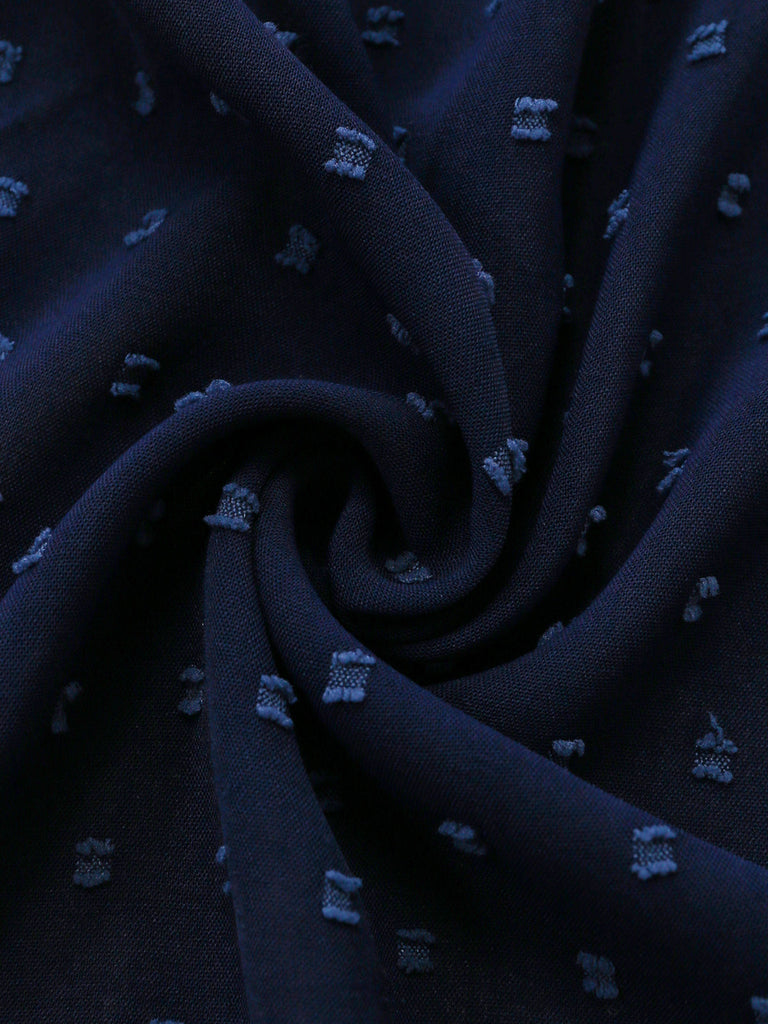 Robe Portefeuille Col V Texturée à Volants Années 1940 6