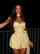 Robe Tulipe Halter à Pois Jaune Années 1960 5