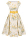 [Prévente] [Grande taille] Robe jaune à fleurs antique années 1950