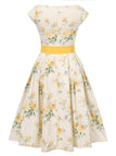 [Prévente] [Grande taille] Robe jaune à fleurs antique années 1950