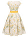 [Prévente] [Grande taille] Robe jaune à fleurs antique années 1950