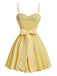 Robe Évasée Bustier Texturé Bretelles Fines Jaune années 50 3