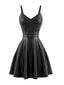 Robe Sans Manches Cuir Noire Années 1950