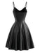 Robe Sans Manches Cuir Noire Années 1950