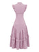 Robe Midi Col Montant Rose Années 1950
