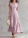 Robe Midi Col Montant Rose Années 1950