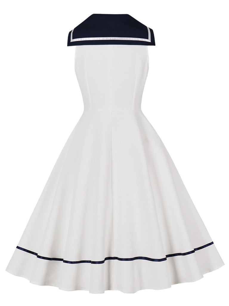 Robe Sailor Rouge Nœud Sleeveless Évasé Années 1950 7