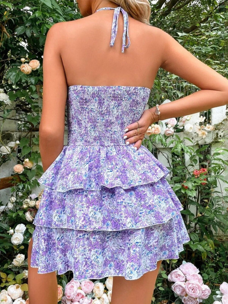 Robe Petites Fleurs Floral Découpé Ombrelle Années 1960 10