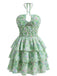 Robe Petites Fleurs Floral Découpé Ombrelle Années 1960