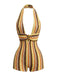 Combishort Dos-Nu Col V Profond Tricot Zig-Zag Multicolore Années 70