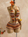 Maillot de Bain Bohème Plongeant Imprimé Irrégulier Vintage Années 1980 5