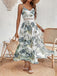 Robe à Bretelles Bohème Floral Tropical Vert années 70 4