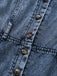 Combinaison Denim Larges Bretelles Ceinturée Boutonné Bleue Années 1930 4