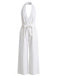 Combinaison à Jambes Larges Halter Col V Profond Ceinturée Unie Années 1930 6