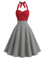 Robe Rouge Dos-Nu Vichy Col Licou Années 50
