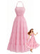 Robe Maxi à Étages Dos-Nu en Mousseline Froncée Années 70