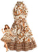 Robe Évasée Ceinturée Dos Nu Floral années 50