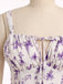 Robe Ligne A Mousseline Nouée Devant Bretelles Fines Floral années 40 9