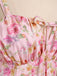 Robe Ligne A Mousseline Nouée Devant Bretelles Fines Floral années 40 4
