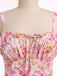 Robe Ligne A Mousseline Nouée Devant Bretelles Fines Floral années 40 3