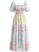 Robe Longue Plissée Patchwork Dentelle Florale Années 1930 2