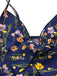 Robe Trapèze Florale Col Claudine Manches Courtes années '60 13