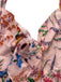 Robe Trapèze Florale Col Claudine Manches Courtes années '60 9