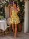 Robe Midi Verte Bretelles Citron Années 1950