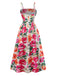 Robe à Bretelles Spaghetti Floral Style Boho Années 70