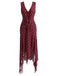 [Prévente] Robe à Pois à Ourlet Irrégulier Lie-de-Vin Années 1930