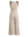 Combinaison Contrasté Épaule-Nœud Passepoil Beige Années 1950 2