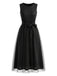 Robe sans Manches à Sequins en Maille Noire Années 50