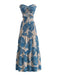 Robe Plissée Dos-Nu Col V Floral Années 30