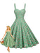 Robe Vichy Cerise Coton Bretelles Fines Verte Années 1950 4
