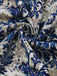 Robe Maxi Taille Empire Col V Floral Ornemental Boho Années 70