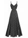 Robe longue noire bohème fines bretelles années 70
