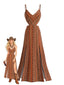 Robe longue bohème fines bretelles années 70