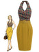 [Pre-Sale] 1960s Plaid Halter V Neck Dress 2