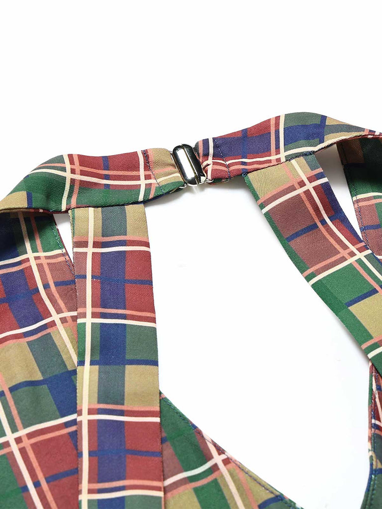 [Pre-Sale] 1960s Plaid Halter V Neck Dress 7